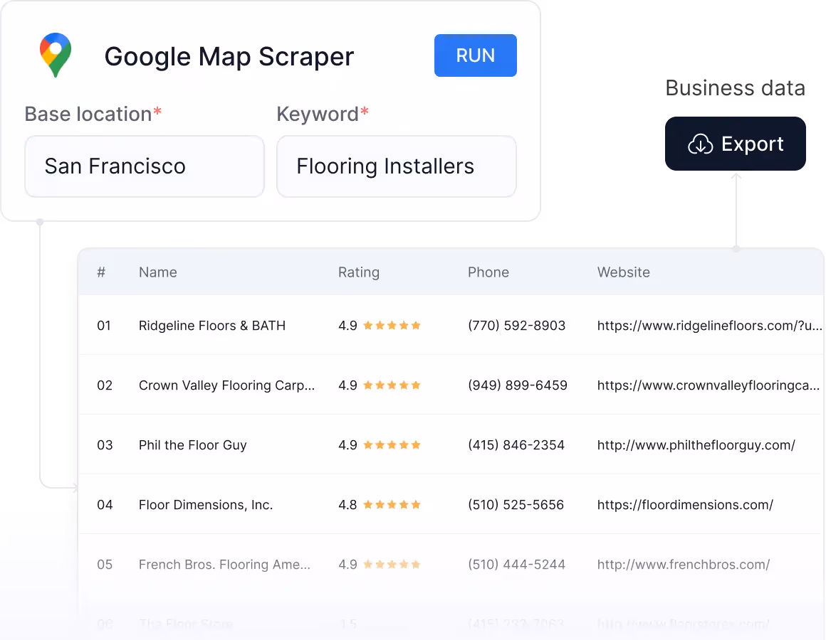 Google Maps local service business results preview
